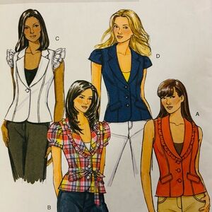 Butterick B5331 Rare Find Vest Unlined Jackets  Sizes 14-20